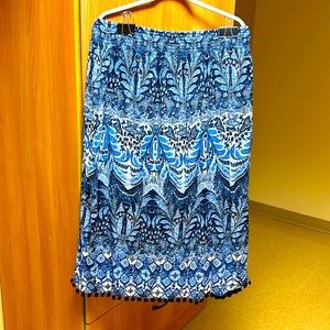 J Jill Batik Style Pull On Skirt
